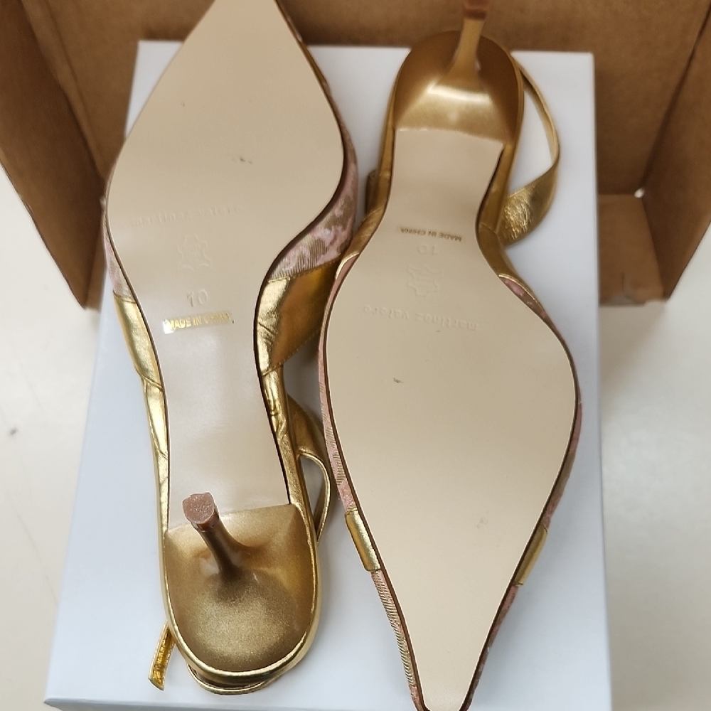 Elegant Gold and Pink Women's Shoes - Picture 5 of 7